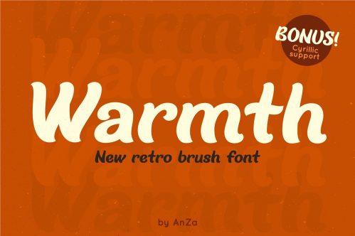 Giveaway Warmth - retro brush bold font